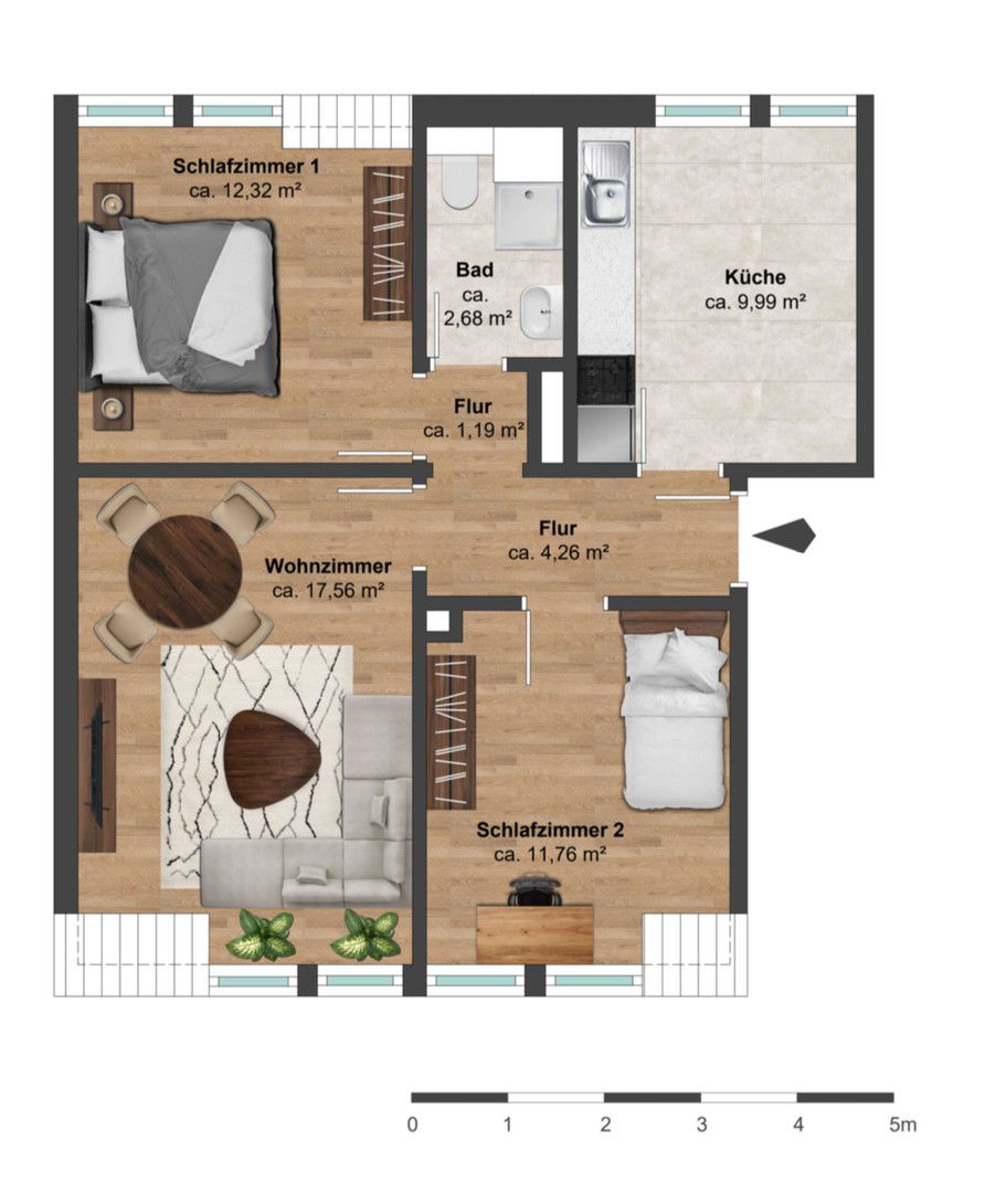 Wohnung zum Kauf provisionsfrei 215.000 € 3 Zimmer 59,7 m²<br/>Wohnfläche 2.<br/>Geschoss 31.03.2025<br/>Verfügbarkeit Schützenhof Münster 48153