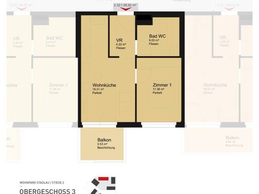 Wohnung zur Miete 717 € 2 Zimmer 39,9 m² 3. Geschoss frei ab 01.01.2027 Stadlauer Straße 64 Wien 1220