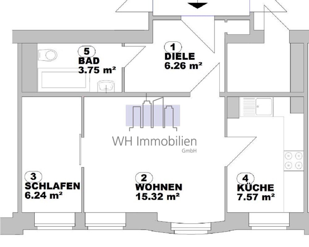 Wohnung zur Miete 235 € 2 Zimmer 40 m²<br/>Wohnfläche 1.<br/>Geschoss Wittenberger Str. 1 Bernsdorf 420 Chemnitz / Bernsdorf 09126