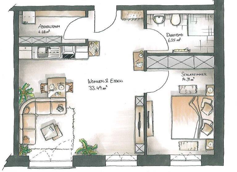 Wohnung zur Miete 690 € 2 Zimmer 59,7 m² 1. Geschoss Sehnde 31319