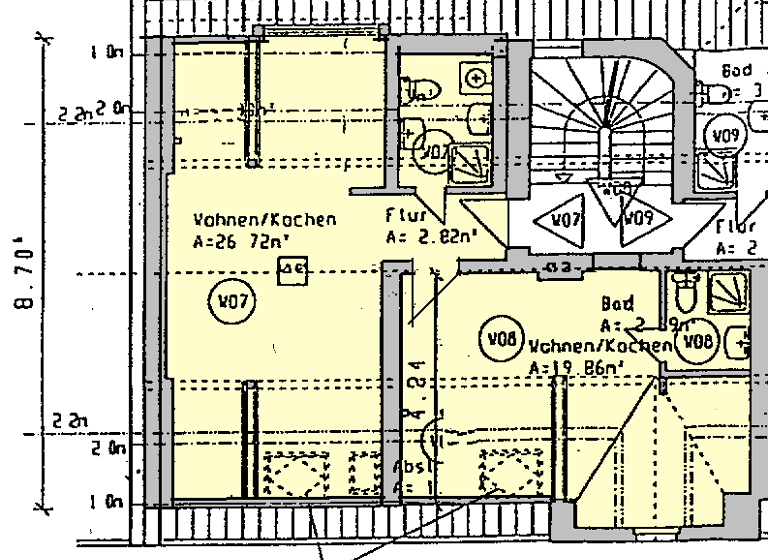 Wohnung zur Miete 570 € 2 Zimmer 57,5 m² 4. Geschoss frei ab sofort Waidmühlenweg 31 Andreasvorstadt Erfurt 99089