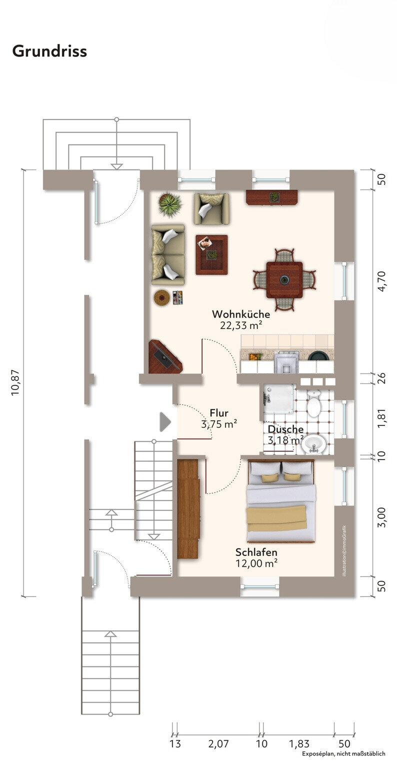 Wohnung zur Miete 410 € 2 Zimmer 41 m²<br/>Wohnfläche Bilsdorf Nalbach / Bilsdorf 66809