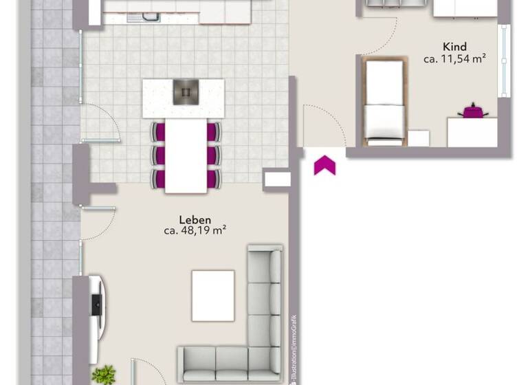 Wohnung zum Kauf - Neubau provisionsfrei als Kapitalanlage geeignet 3 Zimmer 128,4 m² Klettham Erding 85435