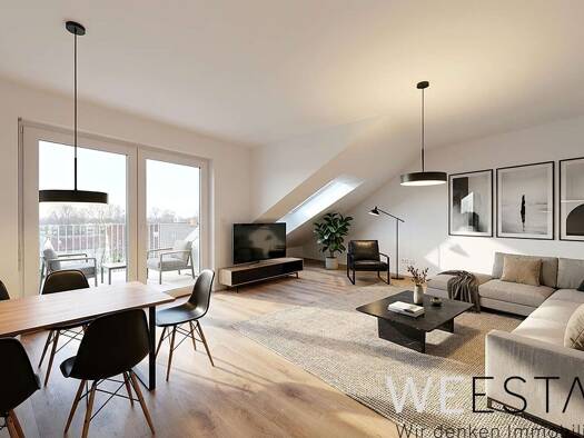 Wohnung zur Miete - Erstbezug 1.520 € 2 Zimmer 82 m² 4. Geschoss Eller Düsseldorf 40229