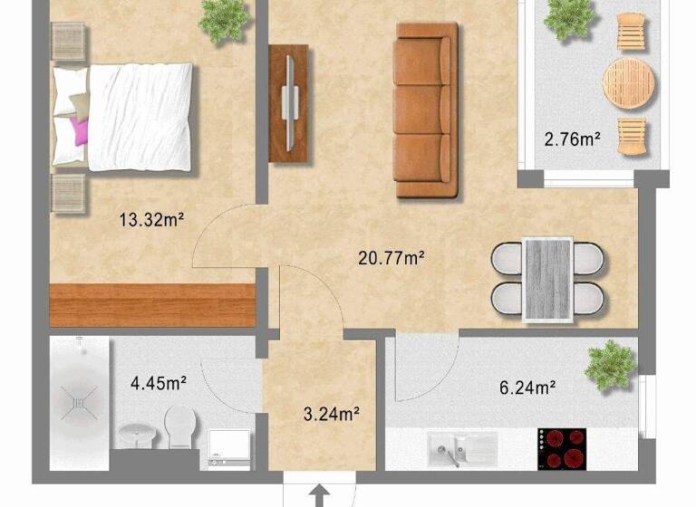 Wohnung zur Miete 685 € 2 Zimmer 51 m² 2. Geschoss frei ab 01.04.2026 Zur Heide 6 Lausen-Grünau Leipzig 04207