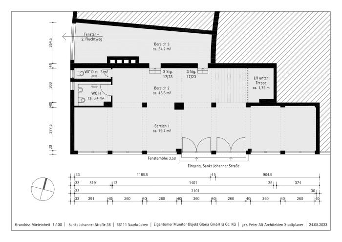 Ladenfläche zur Miete provisionsfrei 2.113 € 169 m²<br/>Verkaufsfläche Hauptbahnhof Saarbrücken 66111