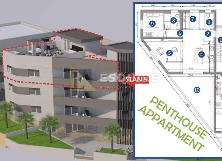 Wohnung zum Kauf 356.512 € 3 Zimmer 80 m² 2. Geschoss Sukosan Sukosan