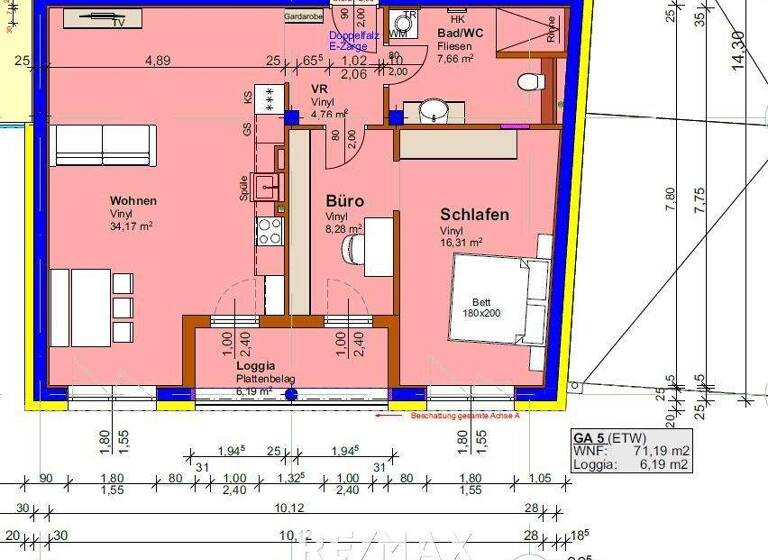 Wohnung zur Miete 642 € 3 Zimmer 71,2 m² 2. Geschoss Andorf 4770