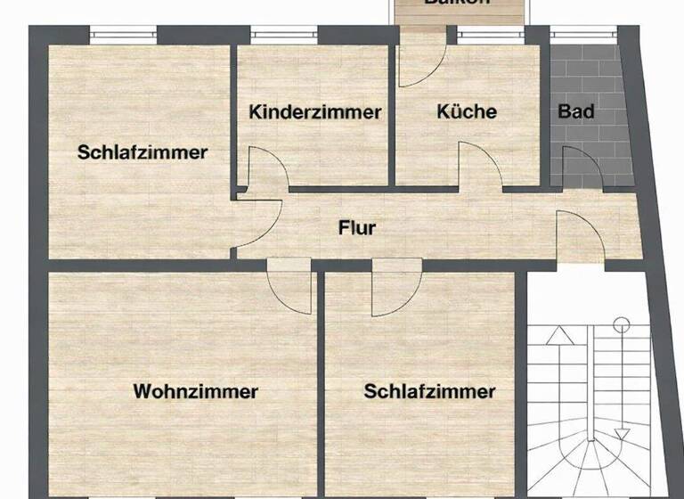 Wohnung zur Miete 1.120 € 4 Zimmer 80 m² 2. Geschoss Otto-Voge-Straße 2 Frankenvorstadt Stralsund 18439