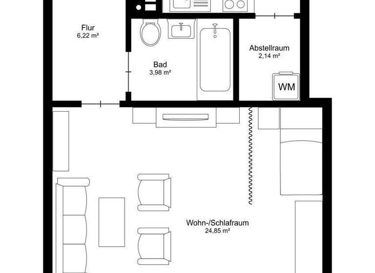 Studio zum Kauf 110.000 € 1 Zimmer 48 m² 8. Geschoss Eningen Eningen unter Achalm 72800