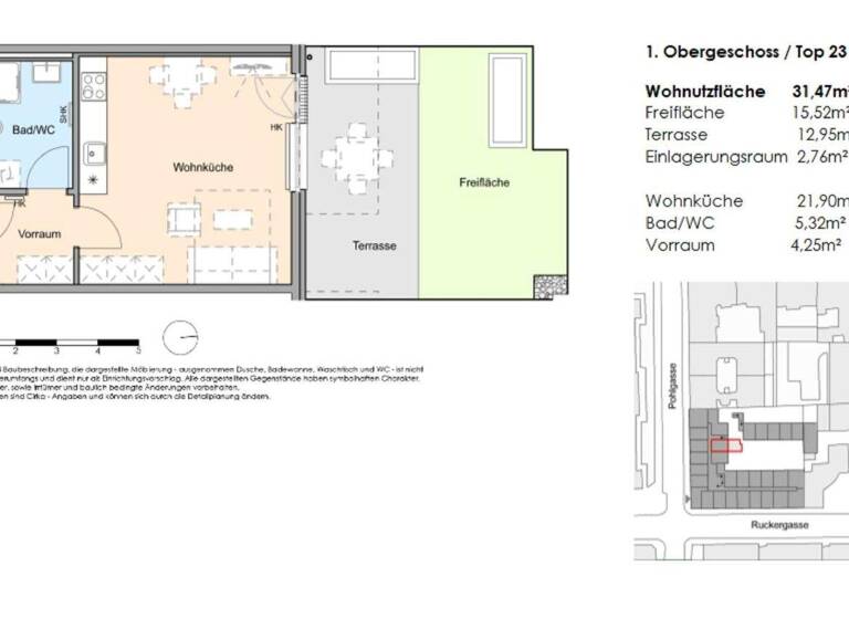 Studio zur Miete 626 € 1 Zimmer 31,5 m² 1. Geschoss frei ab 01.06.2026 Pohlgasse 26 Wien 1120