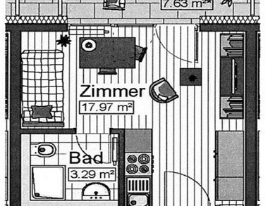 Studio zur Miete 580 € 1 Zimmer 25,1 m² 3. Geschoss Stadtmitte Neu-Ulm 89231