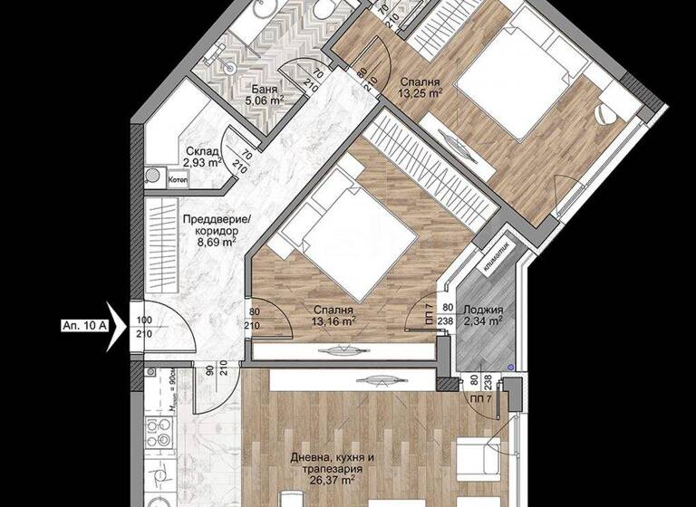 Studio zum Kauf 240.734 € 3 Zimmer 102,4 m² Sofia