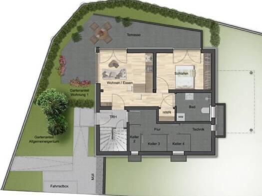 Wohnung zur Miete 1.210 € 2 Zimmer 59 m² frei ab 01.01.2027 Berkheim Esslingen am Neckar 73734