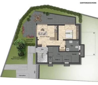 Wohnung zur Miete 1.210 € 2 Zimmer 59 m² EG frei ab sofort Berkheim Esslingen am Neckar 73734