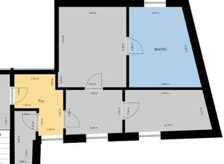 Wohnung zur Miete 362 € 2 Zimmer 58 m² 1. Geschoss frei ab sofort August-Bebel-Straße 2 Meerane 08393
