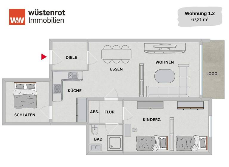 Wohnung zum Kauf 124.000 € 2,5 Zimmer 67,2 m² Bad Kreuznach 55543