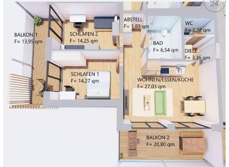 Wohnung zur Miete auf Zeit 1.680 € 3 Zimmer 84 m² frei ab sofort Kaufbeuren 87600
