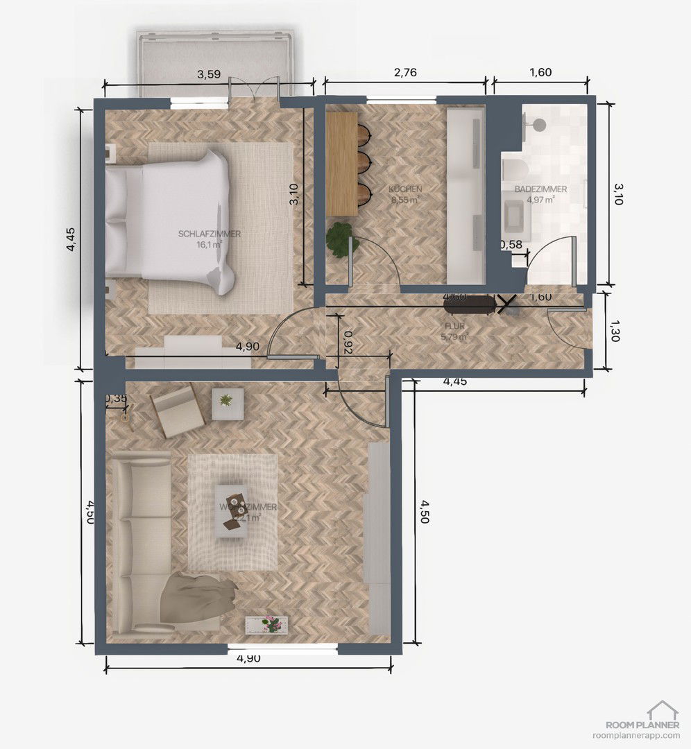 Wohnung zum Kauf provisionsfrei 189.000 € 2 Zimmer 58 m²<br/>Wohnfläche EG<br/>Geschoss Hermeskamp 5 Riemke Bochum 44807