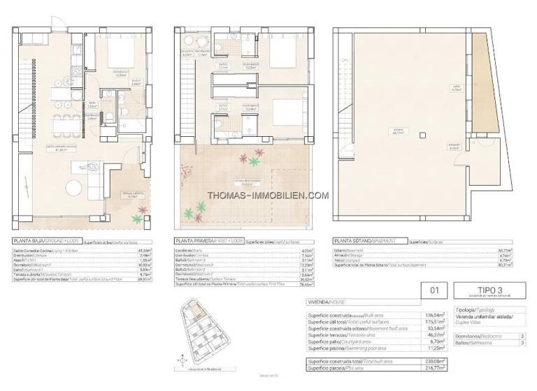 Villa zum Kauf 357.250 € 4 Zimmer 230 m² 216 m² Grundstück Hondón de las Nieves 03688