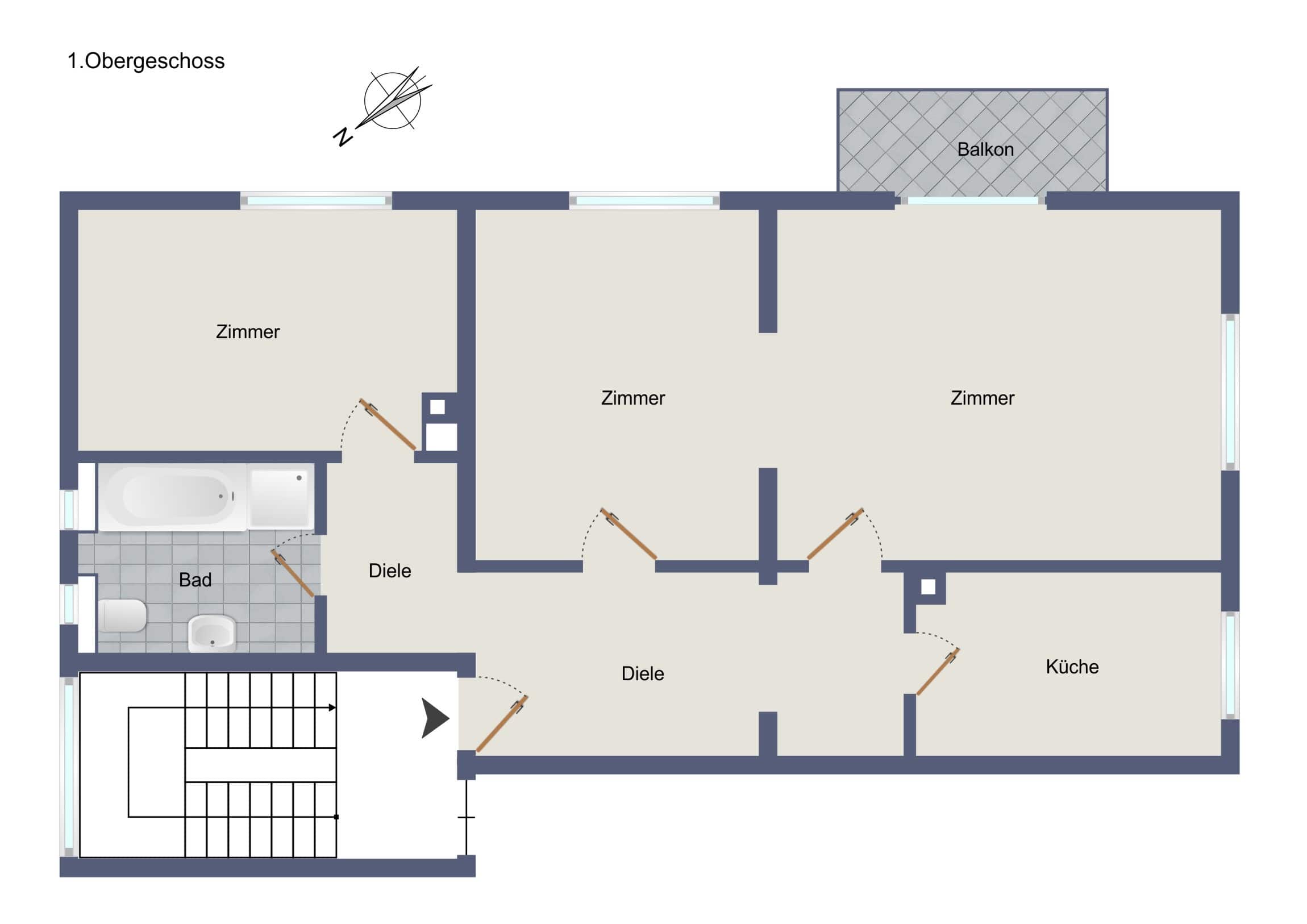 Wohnung zum Kauf 425.000 € 3 Zimmer 87 m²<br/>Wohnfläche 1.<br/>Geschoss ab sofort<br/>Verfügbarkeit Relenberg Stuttgart 70174