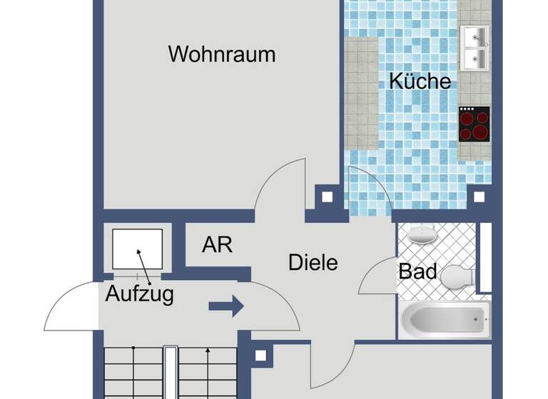 Wohnung zur Miete 528 € 2 Zimmer 55,2 m² 3. Geschoss frei ab 01.06.2026 Marienthaler Straße 86 Rüdesheim am Rhein 65385