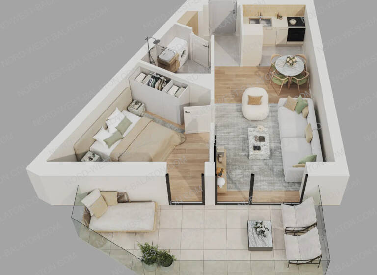 Studio zum Kauf - Erstbezug provisionsfrei 179.380 € 2 Zimmer 44 m² 2. Geschoss frei ab sofort Hévíz 8380