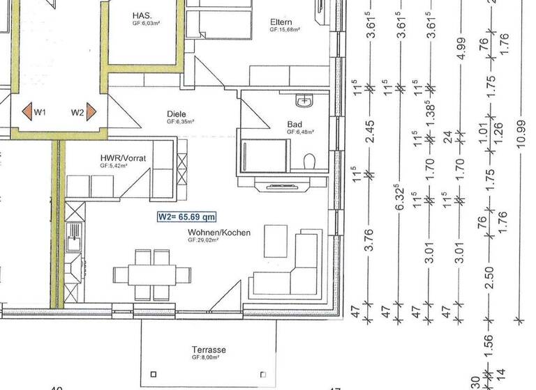 Wohnung zur Miete - Erstbezug 800 € 2 Zimmer 65,7 m² Augustfehn I Apen / Augustfehn 26689