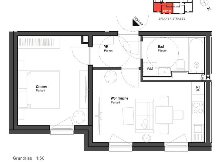 Wohnung zum Kauf - Erstbezug 230.397 € 2 Zimmer 38 m² 2. Geschoss frei ab sofort Erlaaer Straße 150 Wien 1230
