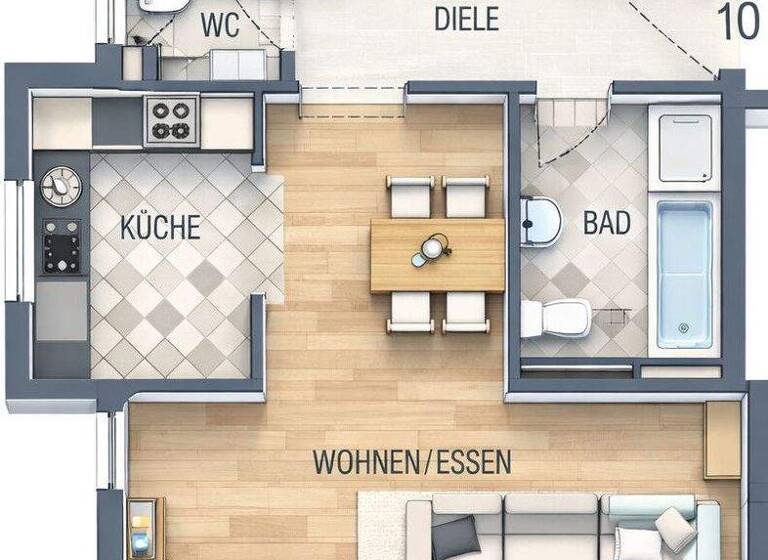 Wohnung zum Kauf 349.000 € 3,5 Zimmer 82 m² 1. Geschoss Hochberg Remseck 71686