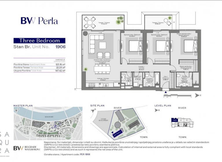 Wohnung zum Kauf 950.000 € 4 Zimmer 125,2 m² Belgrad Waterfront 11000