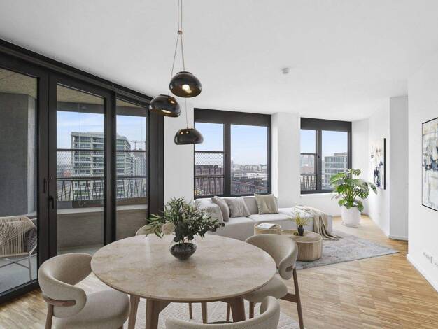 Wohnung zur Miete - Erstbezug 2.195 € 3 Zimmer 86,1 m² 11. Geschoss Lisa-Fittko-Straße 11 Moabit Berlin 10557