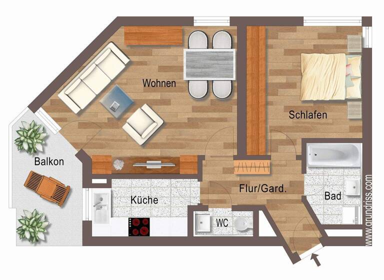 Wohnung zum Kauf 239.000 € 2 Zimmer 58,5 m² 3. Geschoss frei ab sofort Tamm 71732