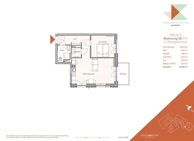 Wohnung zur Miete 829 € 2 Zimmer 54,4 m² 2. Geschoss frei ab 01.06.2026 Am Ährenfeld 6 St. Gertrud Lübeck 23564