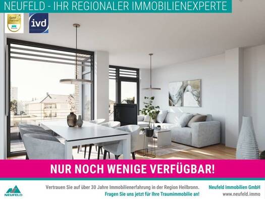 Penthouse zur Miete 1.549 € 3 Zimmer 90,7 m² 3. Geschoss frei ab sofort Wartbergstraße 8 Heilbronn Heilbronn 74076