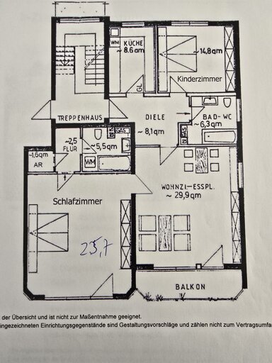 Wohnung zur Miete 1.150 € 3 Zimmer 103 m² Geschoss 2/3 Limbach Schwabach 91126