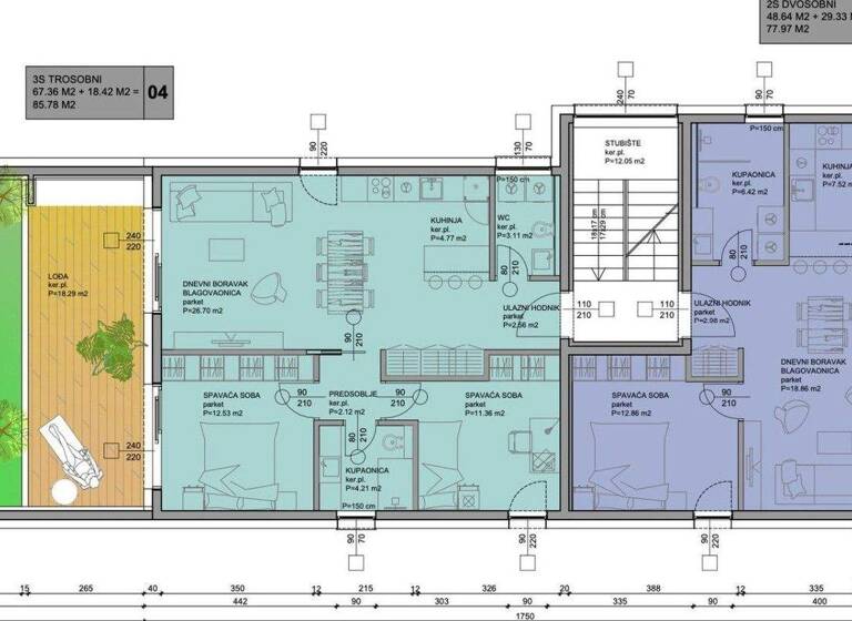 Wohnung zum Kauf 233.910 € 2 Zimmer 78 m² 1. Geschoss Duga Resa 0