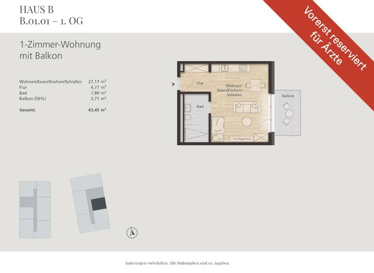 Wohnung zum Kauf 214.208 € 1 Zimmer 43 m²<br/>Wohnfläche 1.<br/>Geschoss Waldshut Waldshut 79761