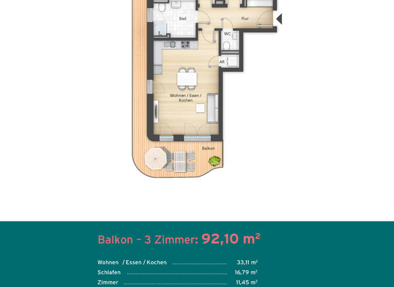 Wohnung zum Kauf provisionsfrei 579.000 € 3 Zimmer 92,1 m²<br/>Wohnfläche Zellerau Würzburg 97082