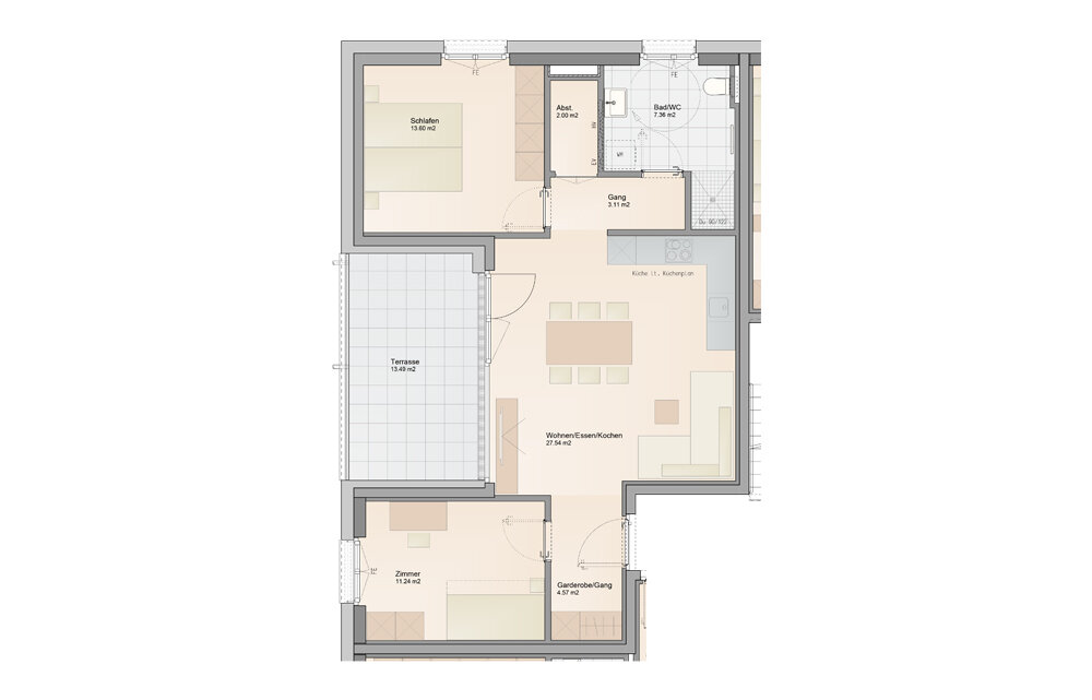 Terrassenwohnung zum Kauf provisionsfrei 509.000 € 3 Zimmer 69,4 m²<br/>Wohnfläche 1.<br/>Geschoss Fendweg 8 und 8a Altach 6844