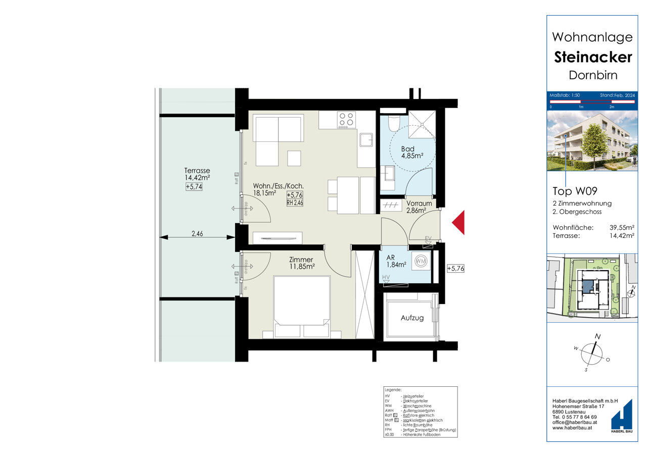 Wohnung zum Kauf 304.000 € 2 Zimmer 39,1 m²<br/>Wohnfläche 2.<br/>Geschoss 01.08.2026<br/>Verfügbarkeit Steinacker Dornbirn 6850