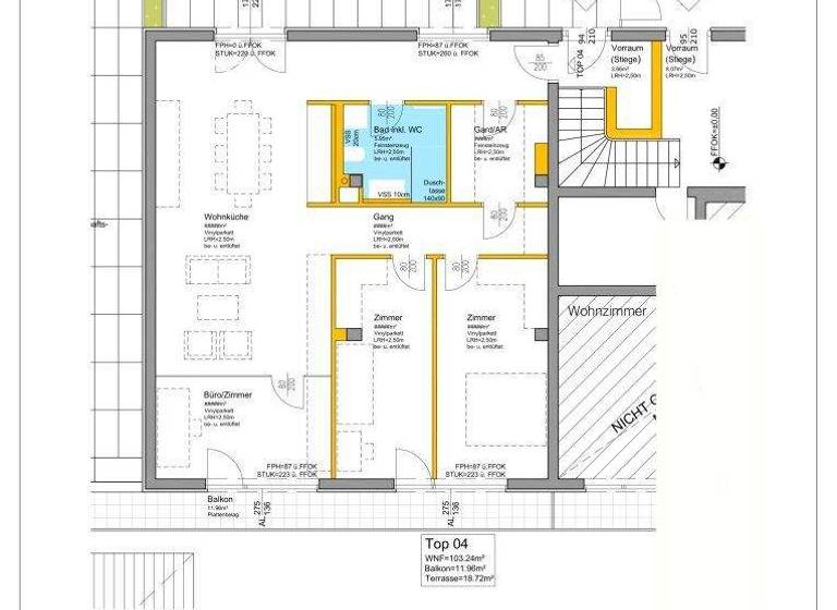Wohnung zur Miete 1.503 € 4 Zimmer 103 m² EG Esch 5300
