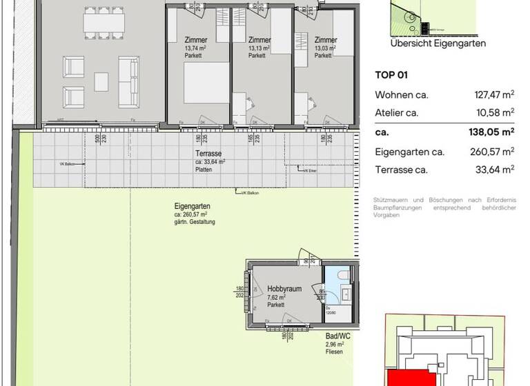 Wohnung zum Kauf - Erstbezug provisionsfrei 1.250.000 € 4 Zimmer 138,1 m² EG Wien 1140