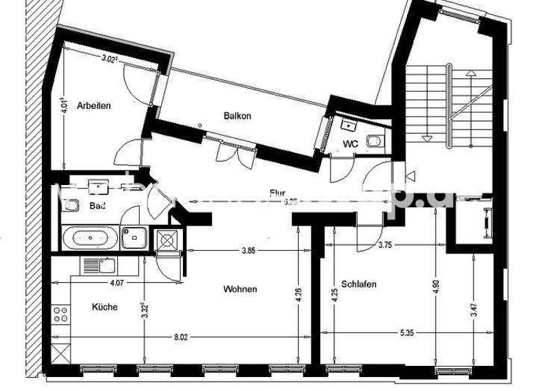 Wohnung zur Miete Tauschwohnung 1.400 € 3 Zimmer 90 m² 3. Geschoss Mitte Berlin 10115