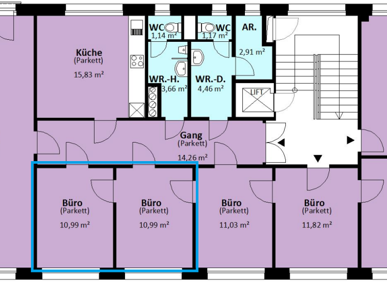 Bürofläche zur Miete provisionsfrei 25 € 2 Zimmer 22 m² Bürofläche Sieveringerstrasse 153 Wien(Stadt) 1190