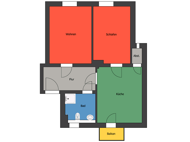 Wohnung zur Miete 361 € 2 Zimmer 55,5 m²<br/>Wohnfläche 2.<br/>Geschoss ab sofort<br/>Verfügbarkeit Leschnerstraße 7 Meißen Meißen 01662