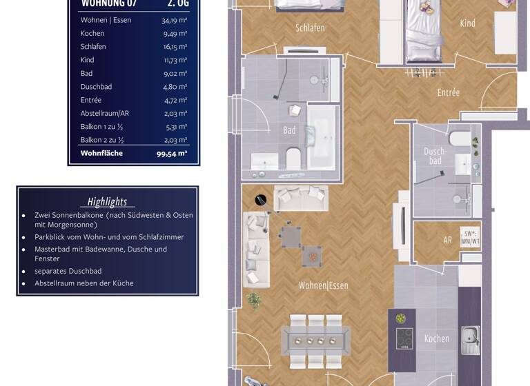 Wohnung zum Kauf - Erstbezug provisionsfrei 1.070.000 € 3 Zimmer 100 m² 2. Geschoss Stadtmitte Düsseldorf / Oberkassel 40545