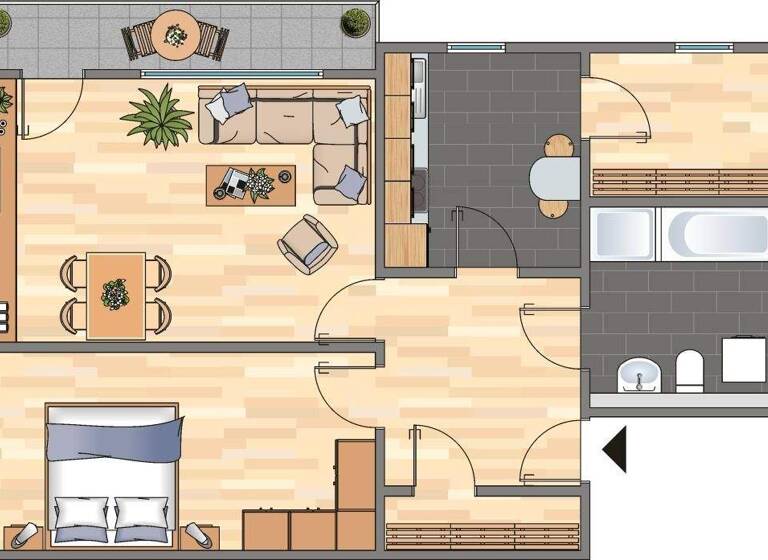 Wohnung zur Miete 479 € 2 Zimmer 63,4 m² 3. Geschoss Von-Humboldt-Straße 8 Birth Velbert 42549