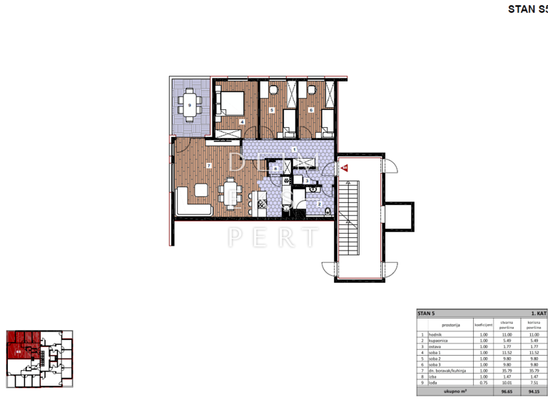 Wohnung zum Kauf 301.280 € 4 Zimmer 94 m² 1. Geschoss Sesvete 10360