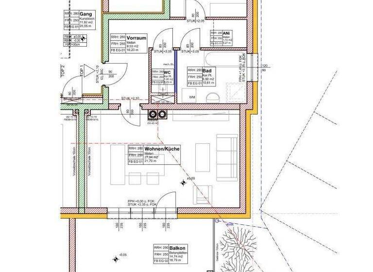 Wohnung zur Miete 574 € 2 Zimmer 61,7 m² EG Ritzing 7323